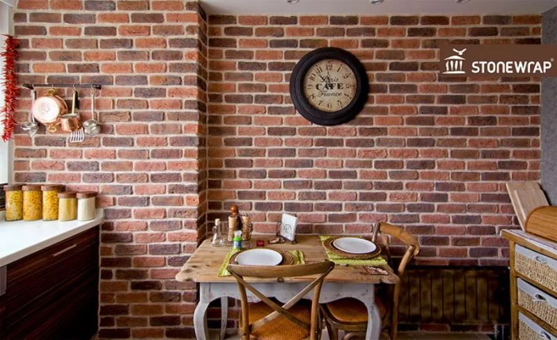 Mutfağınız özel güzel ve naif bir ortam oluşturmak için dekoratif stone kültür tuğlaları Tuğla efektli kültür taşı endüstriyel dekor
